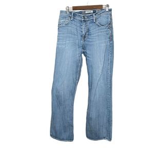 BKE Tyler 32R Mens Blue Regular Fit Mid Rise Denim Straight Leg Jeans